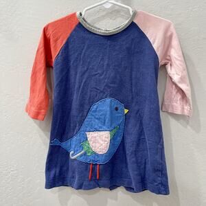 Baby Boden Blue Bird Raglan Sleeve Dress